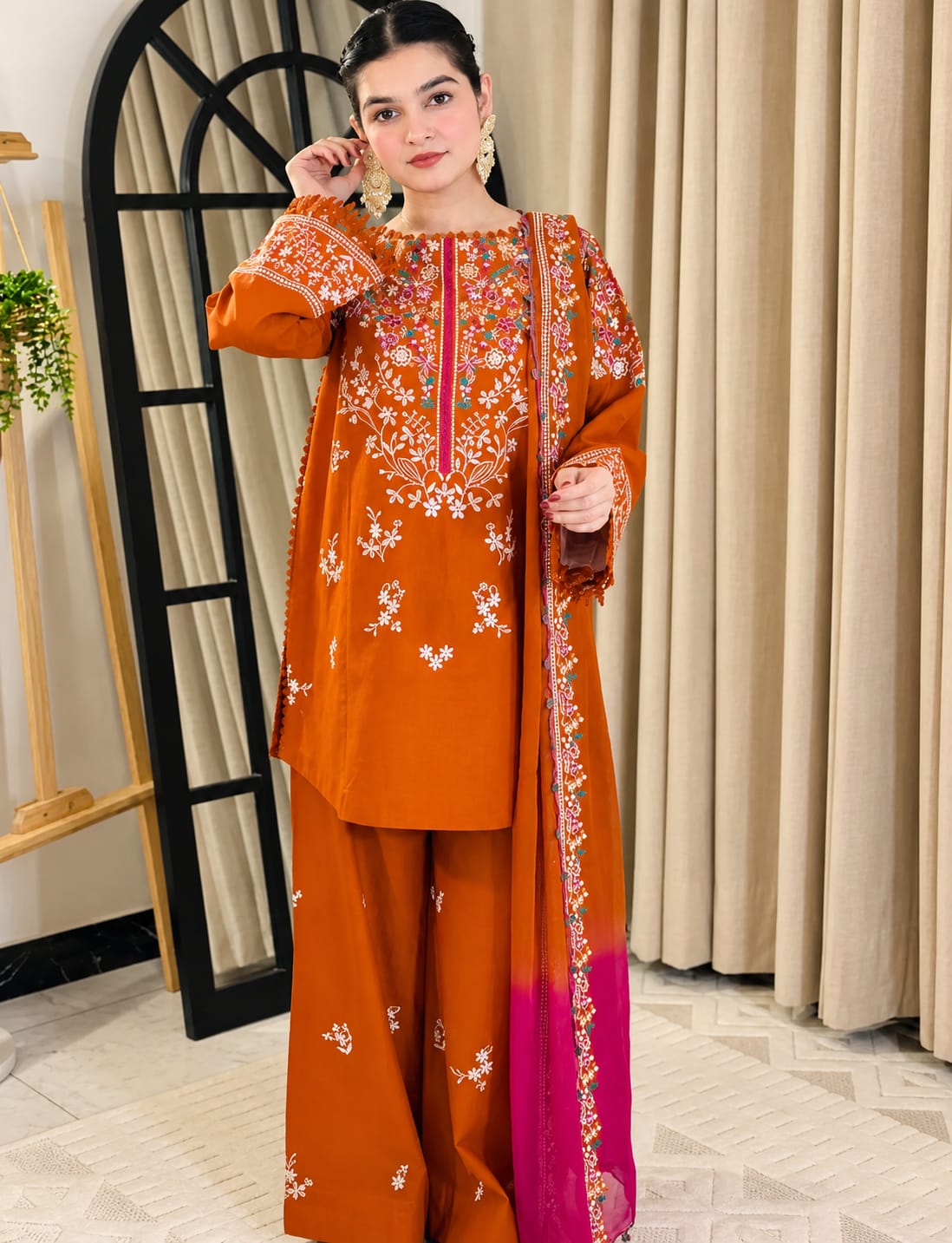 Zarqa Amber -  3 Piece Embroidered Dress
